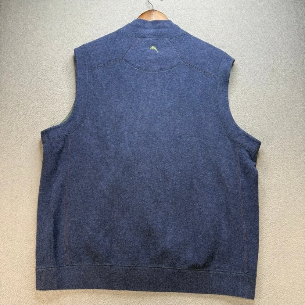 Tommy Bahama Vest Reversible Full Zip Mock Neck Regular Fit XL Casual Golf Mens